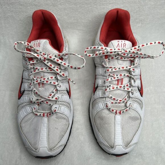 Nike Max Air Running Shoe White Red Hearts On Laces Women’s Size 10 - Picture 2 of 12